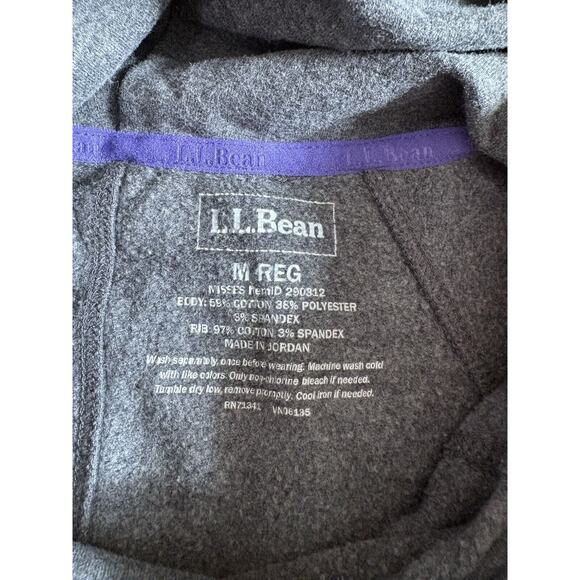 LL Bean Womens Size M Pullover Sweatshirt Cowl Neck Long Sleeves Thumb Hole Gray - Picture 5 of 6